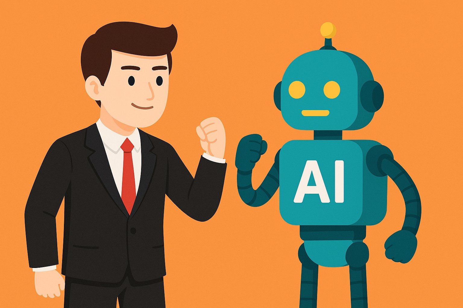 Businessman and ai encounter